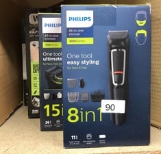 QUANTITY OF  ITEMS TO INCLUDE PHILIPS MULTIGROOM SERIES 3000 8-IN-1 FACE AND BODY HAIR SHAVER AND TRIMMER (MODEL MG3730/13): LOCATION - A RACK