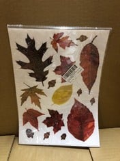 QUANTITY OF VEYLIN AUTUMN WINDOW DECORATIONS, 6 SHEET MAPLE LEAVES STATIC CLINGS STICKERS FOR WEDDING PARTY SUPPLIES - TOTAL RRP £208: LOCATION - B RACK