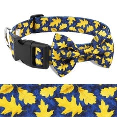 30 X CUTE DOG COLLAR FANCY FLORAL BOY GIRL DOG COLLAR WITH YELLOW LEAVES BOWTIE DOG COLLAR FOR CUTE FEMALE MALE CATS DOGS SPRING SUMMER DOG COLLAR FOR SMALL MEDIUM LARGE DOGS - TOTAL RRP £150: LOCATI