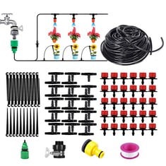 17 X GARDEN IRRIGATION SYSTEMS,25M MICRO DRIP IRRIGATION KIT GARDEN AUTO DRIP WATERING SYSTEM FOR AGRICULTURE,LAWN, PLANTS, GARDEN, PATIO, GREENHOUSE - TOTAL RRP £229: LOCATION - B RACK