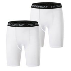 21 X HYCOPROT MEN'S COMPRESSION SHORTS SPANDEX SPORTS UNDERWEAR ATHLETIC PERFORMANCE BASE LAYER SHORTS QUICK-DRYING WORKOUT RUNNING ACTIVE TIGHTS (WHITE, M) - TOTAL RRP £280: LOCATION - B RACK