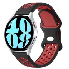 14 X AMZPAS STRAP COMPATIBLE WITH SAMSUNG WATCH 6/WATCH 5/WATCH 4 40MM 44MM/WATCH 5 PRO/ACTIVE 2 STRAP, 20MM ADJUSTABLE SOFT SILICONE REPLACEMENT STRAP (BLACK/RED) - TOTAL RRP £81: LOCATION - B RACK