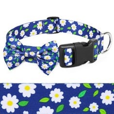 22 X BOY DOG COLLAR FLORAL DAISY BLUE MALE DOG COLLARS WITH FLOWER BOW TIE DOG COLLAR FOR CUTE BOY MALE CATS DOGS SPRING SUMMER DOG COLLARS FOR SMALL MEDIUM LARGE DOGS FOR YOUR FUR BABY - TOTAL RRP £