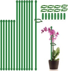 19 X OHIO 28PCS PLANT STAKES,40CM&30CM PLANT STICKS ADJUSTABLE LENGTH ORCHID SUPPORT STAKES FOR INDOOR AND OUTDOOR, GARDEN STAKE POLE WITH CLIPS PLANT CAGE SUIT FOR POTTED TOMATO ROSE AMARYLLIS VEGET