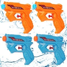 27 X 4 PACK MINI WATER GUNS PISTOLS FOR KIDS & TODDLERS,OUTDOOR TOYS WATER SQUIRT GUNS,SUMMER BEACH POOL WATER FIGHTING SQUIRT TOYS - TOTAL RRP £128: LOCATION - C RACK