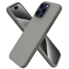 49 X ORNATO COMPATIBLE WITH IPHONE 15 PRO MAX CASE 6.7", SLIM LIQUID SILICONE 3 LAYERS FULL COVERED SOFT GEL RUBBER 15 PRO MAX IPHONE CASE COVER 6.7 INCH- GREY - TOTAL RRP £464: LOCATION - C RACK