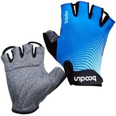 35 X EROILOR CYCLING SHORT GLOVES HALF FINGER BIKE GLOVES FITNESS GLOVES FOR WOMEN/MEN - BLUE - XL - TOTAL RRP £201: LOCATION - C RACK