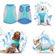 36 X DOG COOLING VEST INSTANT COOLING T-SHIRTS FOR SUMMER EVAPORATIVE MICROFIBER SUN PROTECTION JACKET LIGHTWEIGHT FOR WALKING, RUNNING HIGH VISIBILITY FOR OUTDOOR ACTIVITY (LARGE, BLUE) - TOTAL RRP