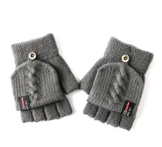 35 X FINGERLESS FLIP THERMAL GLOVES TOUCH SCREEN WINTER WARM WORK GLOVES FOR MEN WOMEN LADIES BOYS GIRLS CHILDREN ARTHRITIS - TOTAL RRP £262: LOCATION - C RACK