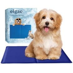 12 X OILGAE DOG COOLING MAT 50X40CM PET COOL MAT BLUE NON-TOXIC GEL SELF COOLING PAD FOR DOGS AND CATS IN HOT SUMMER DURABLE PET COOL MAT KENNEL CRATE COOLING MATTRESS AND RABBIT CRATES - TOTAL RRP £