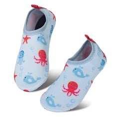 20 X KIDS BEACH SHOES SWIM WATER SHOES TODDLER SHOES BOYS GIRLS BAREFOOT AQUA SOCKS FOR CHILDREN POOL SURFING YOGA SEASIDE SPORT(BLUE,SIZE 8.5/9 UK CHILD) - TOTAL RRP £216: LOCATION - C RACK