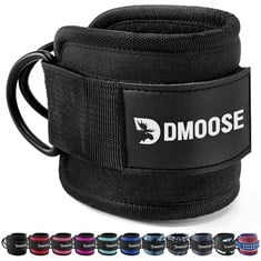 8 X DMOOSE ANKLE STRAPS FOR CABLE MACHINE ATTACHMENTS - GYM ANKLE CUFF FOR KICKBACKS, GLUTE WORKOUTS, LEG EXTENSIONS, CURLS, BOOTY HIP ABDUCTORS EXERCISE FOR MEN AND WOMEN, ADJUSTABLE NEOPRENE SUPPOR