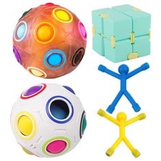 41 X SENSORY TOYS FOR KIDS-FIDGET TOY PACK WITH STRESS BALLS SQUISHY TOYS STRETCHY TOY MAGNET MINI MAN INFINITY CUBE FOR AUTISM SPECIAL NEEDS,KIDS PARTY FAVORS GIFTS FOR HOLIDAYS OR BIRTHDAYS. (B) -