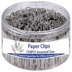 35 X 750PCS PAPER CLIPS 100PCS 50MM+200PCS 33MM+450PCS 28MM MIXED COLOR (SILVER COLOR) - TOTAL RRP £291: LOCATION - D RACK