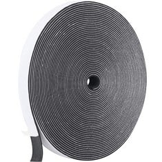 29 X KAPOOSH WEATHER STRIPPING DOOR SEAL,12MM X 1.5MM T ADHESIVE FOAM TAPE, WINDOW DOOR DRAUGHT EXCLUDER AIR CONDITIONER GASKET FOAM TAPE, TOTAL LENGTH 10M (1 ROLL) - TOTAL RRP £137: LOCATION - D RAC