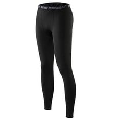 26 X HYCOPROT MEN'S COMPRESSION PANTS ATHLETIC TIGHT,LEGGINGS BASE LAYER BOTTOMS FOR RUNNING WORKOUT SPORTS YOGA BASKETBALL (M, BLACK) - TOTAL RRP £216: LOCATION - E RACK