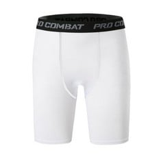 35 X HYCOPROT MEN'S COMPRESSION SHORTS SPANDEX SPORTS UNDERWEAR ATHLETIC PERFORMANCE BASE LAYER SHORTS QUICK-DRYING WORKOUT RUNNING ACTIVE TIGHTS (WHITE, S) - TOTAL RRP £288: LOCATION - E RACK