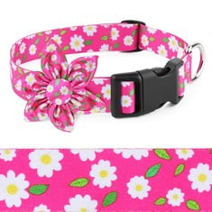 14 X DAISY PINK DOG COLLAR CUTE DOG COLLARS WITH FLOWER BOW FOR SMALL MEDIUM LARGE DOGS HOT PINK FLORAL COLORED OPTIONS SOFT AND FANCY PET COLLARS FOR GIRLS FLOWER PATTERN FOR GIRL DOG COLLAR - TOTAL