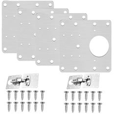 QUANTITY OF HINGE REPAIR PLATE - CABINET HINGE REPAIR KIT, CABINET HINGE REPAIR PLATE DOOR HINGE REPAIR BRACKETS FOR KITCHEN CUPBOARD FURNITURE DRAWER WINDOW DOOR (4PCS) - TOTAL RRP £309: LOCATION -