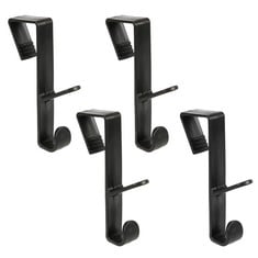 35 X NEUEN 4PCS OVER THE DOOR HOOKS, MULTIFUNCTIONAL TOWEL HOLDER HEAVY-DUTY ORGANIZER BEDROOM HANGER PLASTIC CLOSET SINGLE HOOK S SHAPE TOWEL RADIATOR RACK FOR HANGING COAT ROBE TOWEL CLOTHES (BLACK