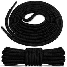 29 X SKYPERMIT 2 PAIRS ROUND BOOT LACES, STRONG WORK & HIKING BOOTS SHOE LACES?4MM DIAMETER PREMIUM ROUND WALKING BOOT LACES FOR OUTDOOR BOOTS AND CASUAL FOOTWEAR (BLACK, 70CM-2 PAIRS) - TOTAL RRP £1