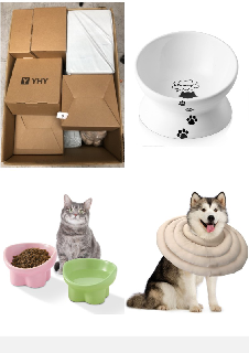 QUANTITY OF ASSORTED ITEMS TO INCLUDE Y YHY CAT BOWLS, 6.1? RAISED CAT BOWLS, 15° TILTED CAT FEEDING BOWLS, PREMIUM CERAMIC CAT BOWL, ELEVATED CAT BOWL, PET DISHES & BOWLS, FOOD & WATER BOWLS FOR CAT