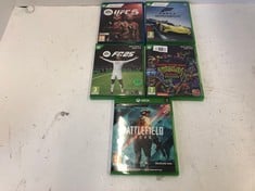 QUANTITY OF VIDEO GAMES TO INCLUDE BATTLEFIELD 2042 FOR XBOX ONE: LOCATION - N RACK