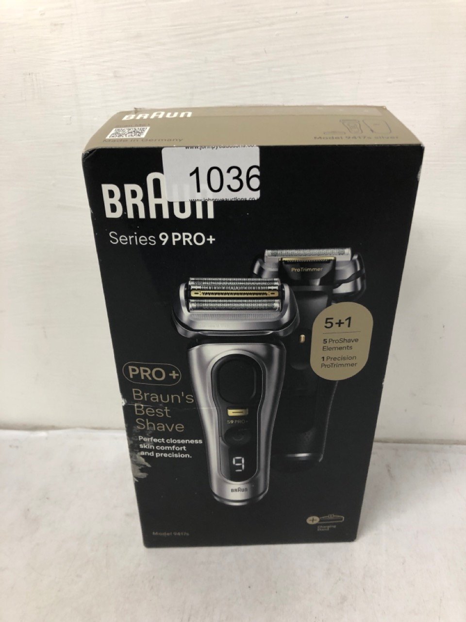 BRAUN SERIES 9 PRO ELECTRIC SHAVER WITH 3+1 HEAD, PROLIFT TRIMMER, CHARGING STAND & TRAVEL CASE, SONIC TECHNOLOGY, UK  PLUG, 9417S.: LOCATION - FRONT RACK