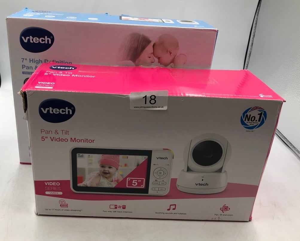 VTECH VM924 VIDEO BABY MONITOR WITH CAMERA, PAN & TILT, BABY MONITOR WITH 5" LCD SCREEN + VTECH 7" HIGH DEFINITION PAN & TILT MONITOR: LOCATION - TOP 50