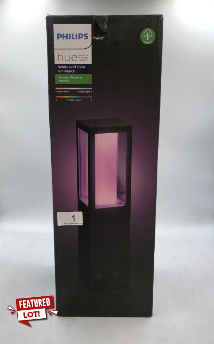 PHILIPS HUE IMPRESS WHITE AND COLOUR AMBIANCE LED SMART OUTDOOR PEDESTAL LIGHT [REGULAR] WORKS WITH ALEXA, GOOGLE ASSISTANT AND APPLE HOMEKIT.
: LOCATION - TOP 50