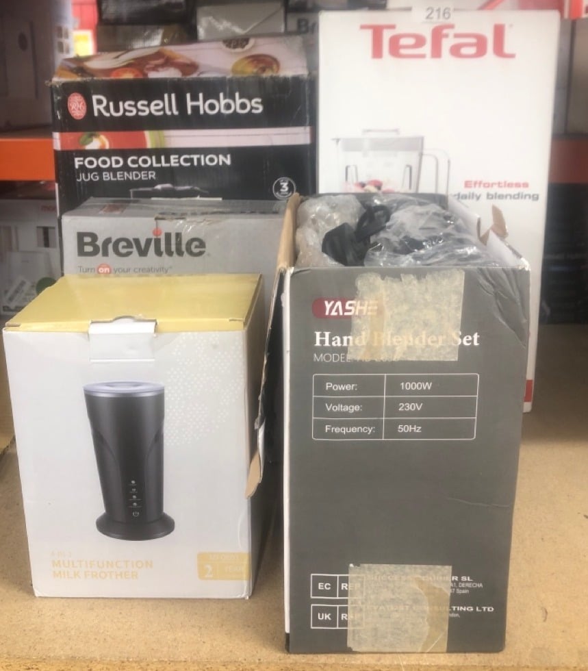 QUANTITY OF KITCHEN & APPLIANCES ITEMS TO INCLUDE TEFAL BLENDFORCE BLENDER,2 LITRE PLASTIC JUG,1.25 LITRE EFFECTIVE CAPACITY,600W,4 REMOVABLE STAINLESS STEEL BLADES,SMOOTHIE BLENDER,ICE CRUSH,2 SPEED