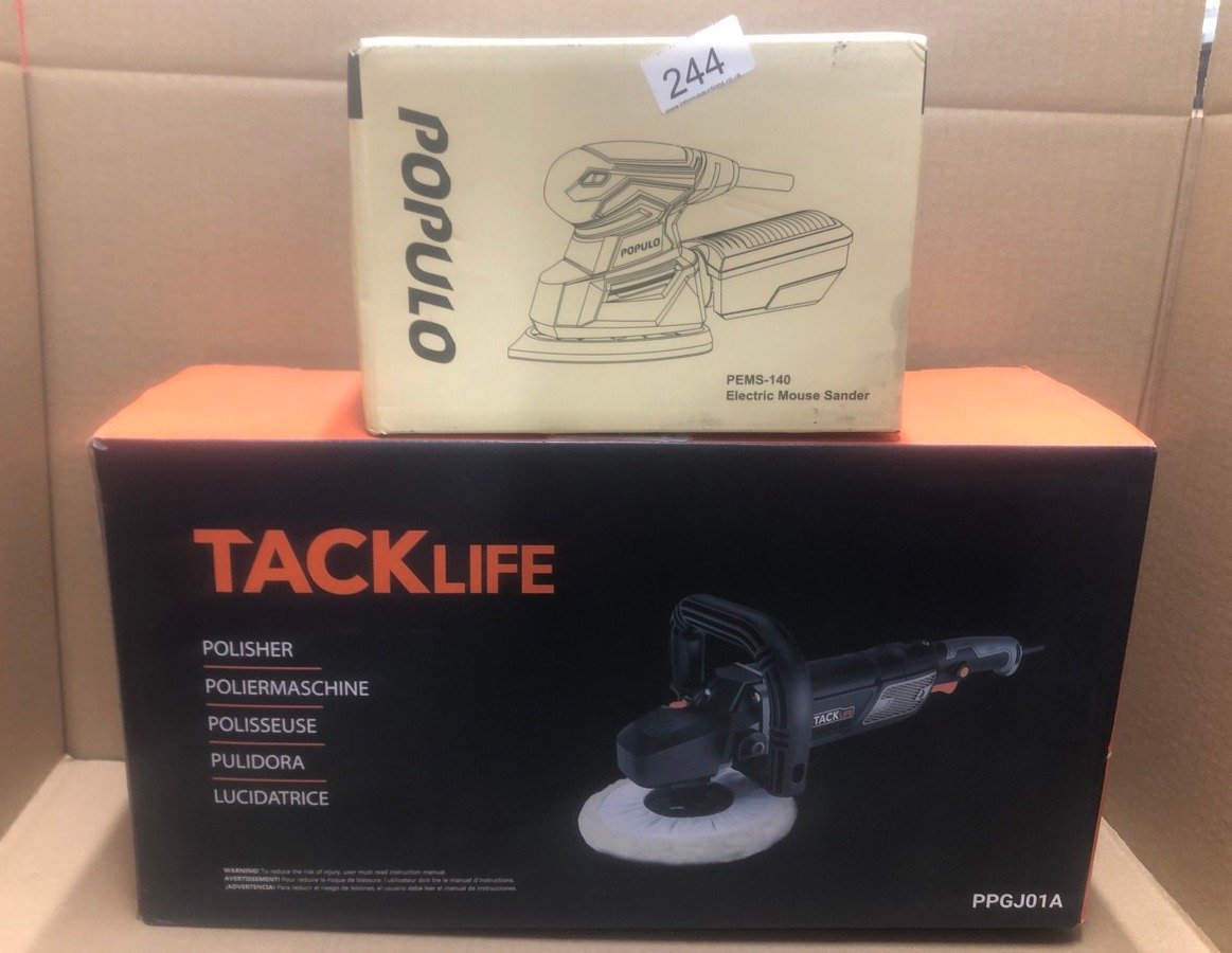 TACKLIFE HANDHELD ELECTRIC POLISHER + POPULO ELECTRIC SANDER: LOCATION - B RACK