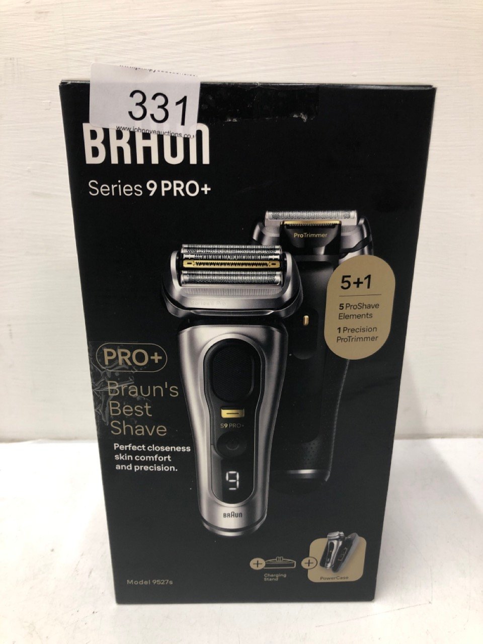 BRAUN SERIES 9 PRO+ ELECTRIC SHAVER FOR MEN, 5 PRO SHAVE ELEMENTS & PRECISION LONG HAIR PRO TRIMMER, POWERCASE, 9527S.: LOCATION - B RACK