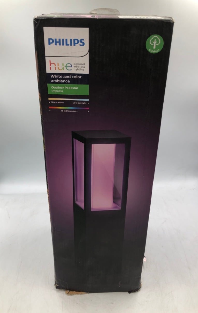 PHILIPS HUE IMPRESS WHITE AND COLOUR AMBIANCE LED SMART OUTDOOR PEDESTAL LIGHT [REGULAR] WORKS WITH ALEXA, GOOGLE ASSISTANT AND APPLE HOMEKIT.: LOCATION - TOP 50