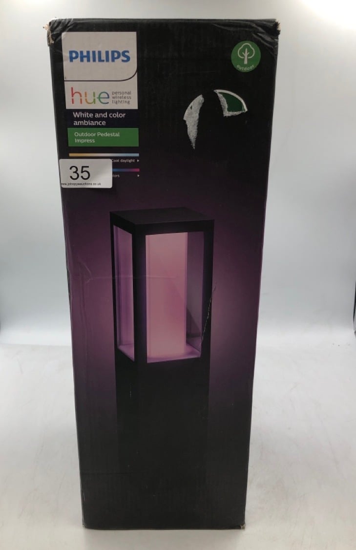 PHILIPS HUE IMPRESS WHITE AND COLOUR AMBIANCE LED SMART OUTDOOR PEDESTAL LIGHT [REGULAR] WORKS WITH ALEXA, GOOGLE ASSISTANT AND APPLE HOMEKIT.: LOCATION - TOP 50