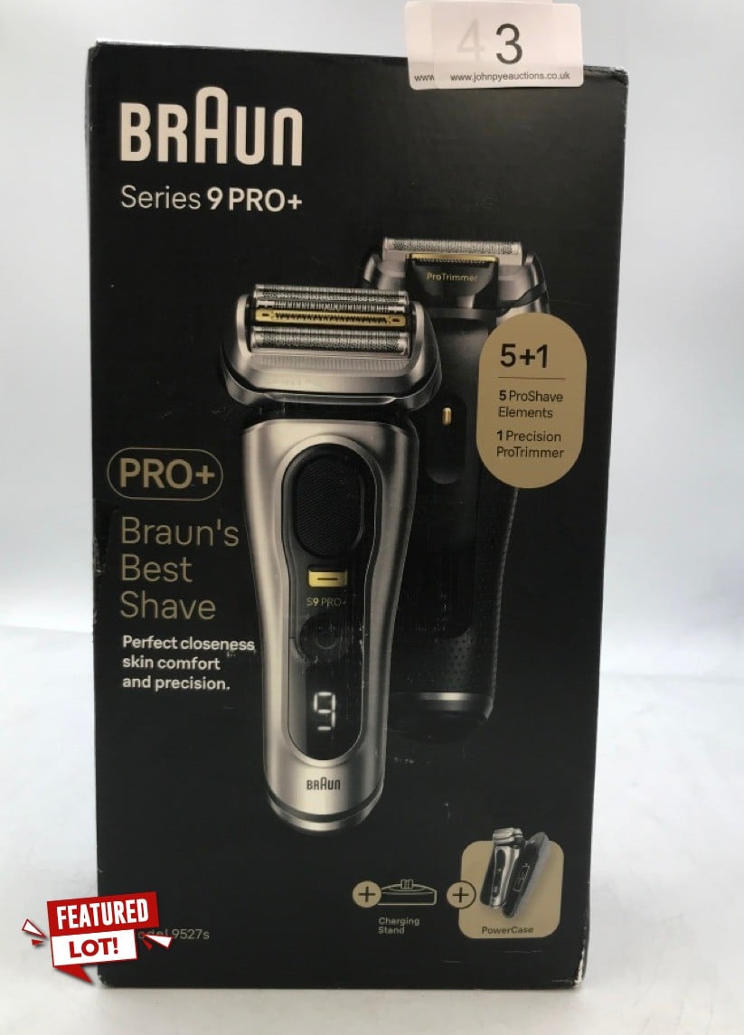 BRAUN SERIES 9 PRO+ ELECTRIC SHAVER FOR MEN, 5 PRO SHAVE ELEMENTS & PRECISION LONG HAIR PRO TRIMMER, POWERCASE, 9527S.:: LOCATION - TOP 50