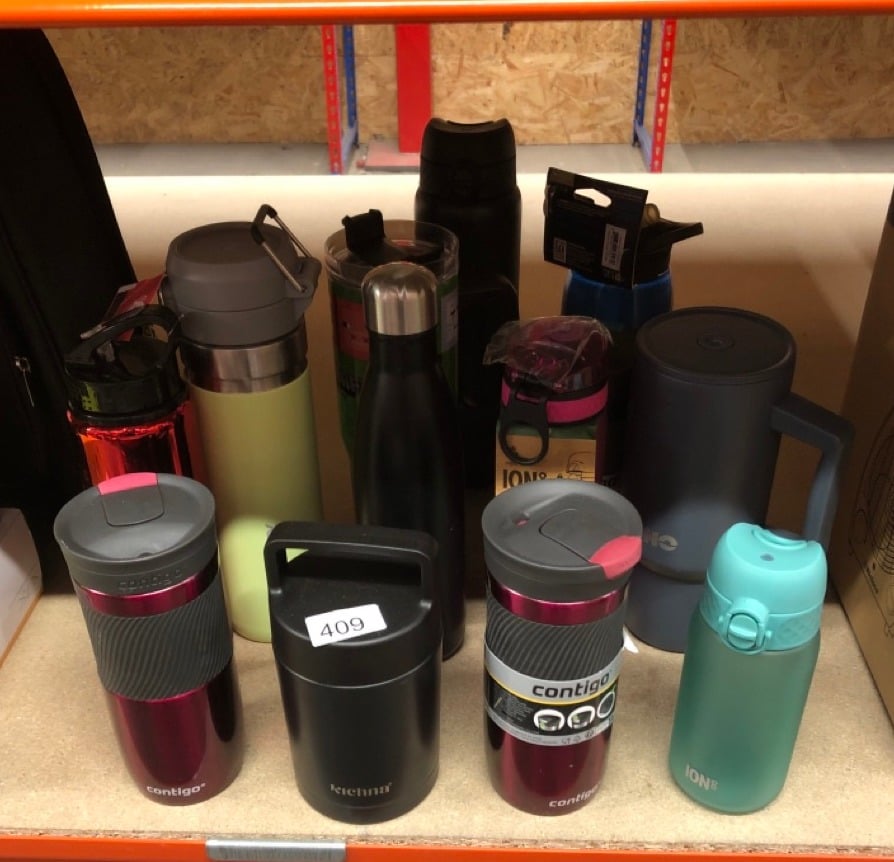 QUANTITY OF SPORT & EXERCISE ITEMS TO INCLUDE CONTIGO BYRON SNAPSEAL TRAVEL MUG, STAINLESS STEEL THERMAL , VACUUM FLASK, LEAKPROOF TUMBLER, COFFEE MUG WITH BPA FREE EASY-CLEAN LID, 470 ML, VIVACIOUS: