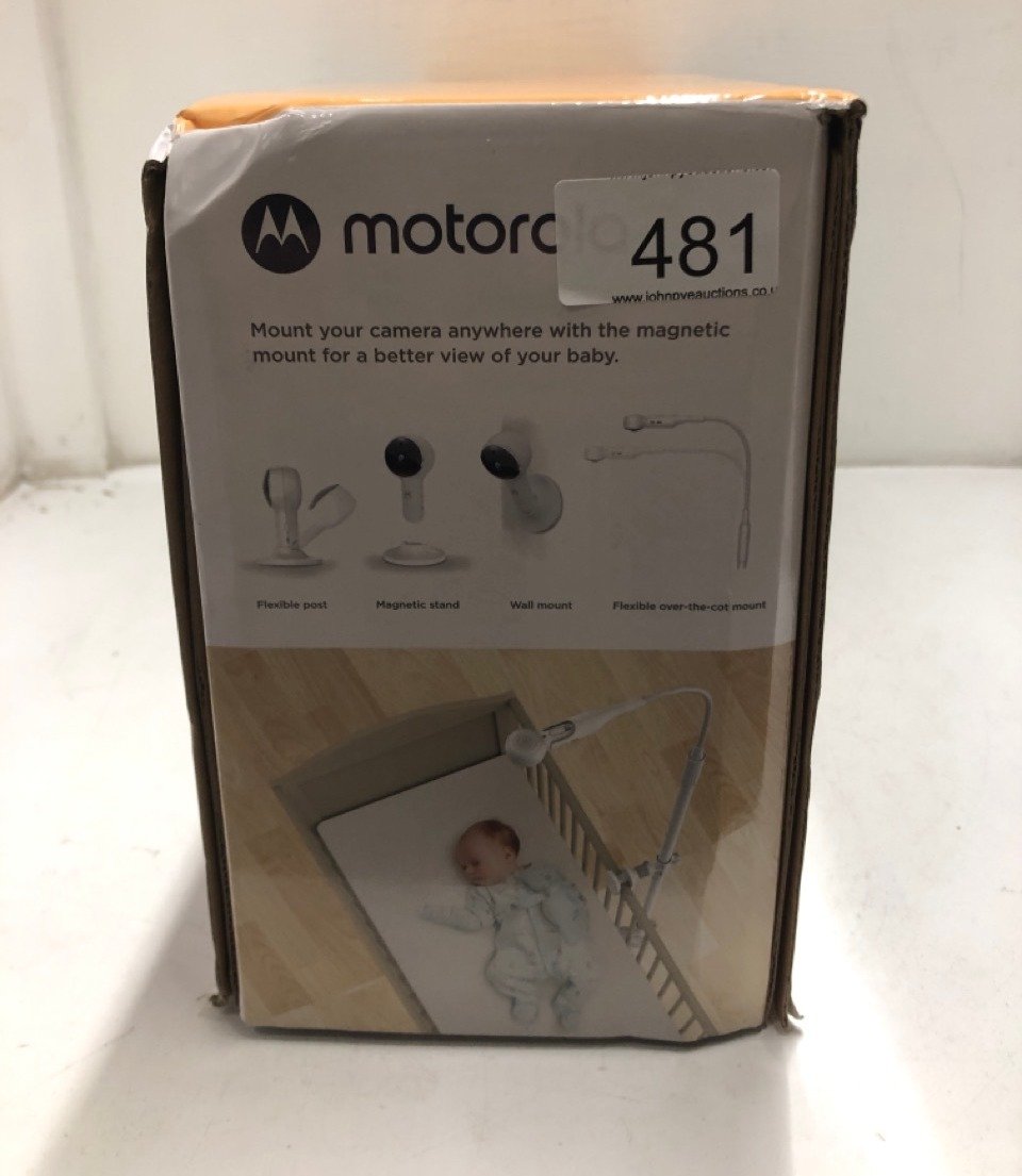 MOTOROLA NURSERY VM65X CONNECT - HALO VIDEO BABY MONITOR WITH CRIB HOLDER - 5 INCH PARENT UNIT AND WIFI APP - FLEXIBLE MAGNETIC CAMERA MOUNT, WHITE.: LOCATION - C RACK