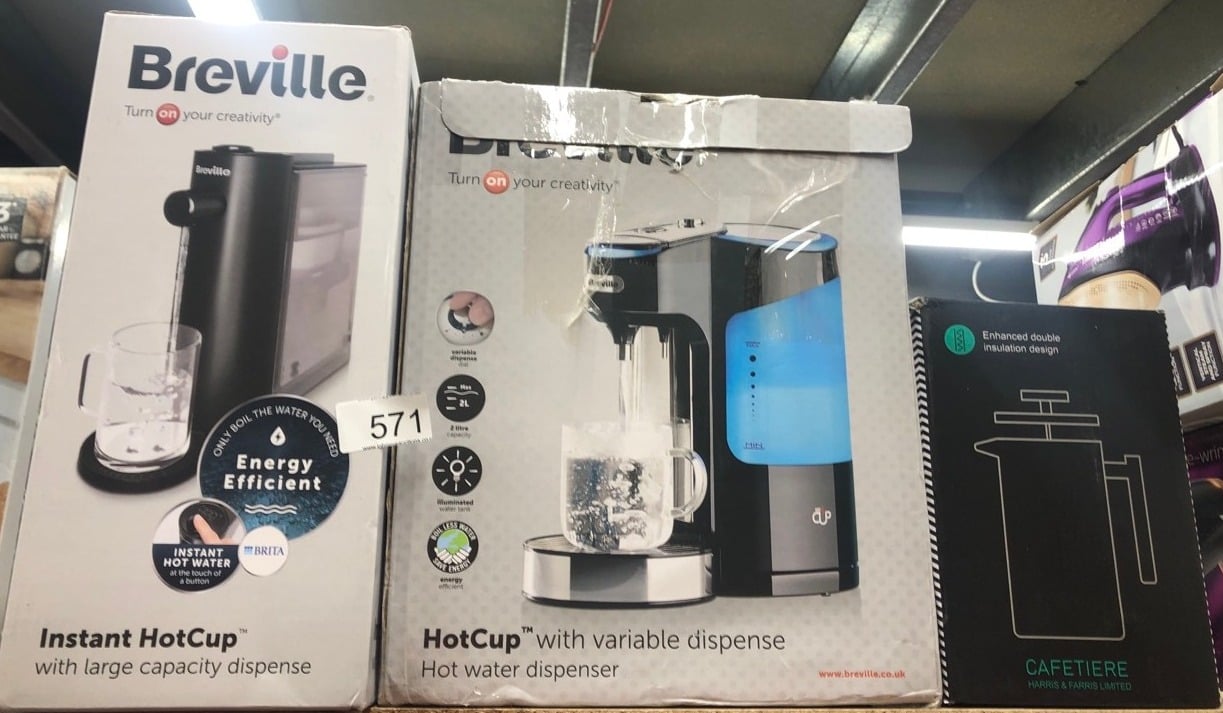 QUANTITY OF KITCHEN & APPLIANCES ITEMS TO INCLUDE BREVILLE INSTANT HOT CUP HOT WATER DISPENSER | 3KW FAST BOIL | 1.4L LARGE CAPACITY | ENERGY EFFICIENT | BRITA FILTER INCLUDED | METALLIC BLACK [VKT24