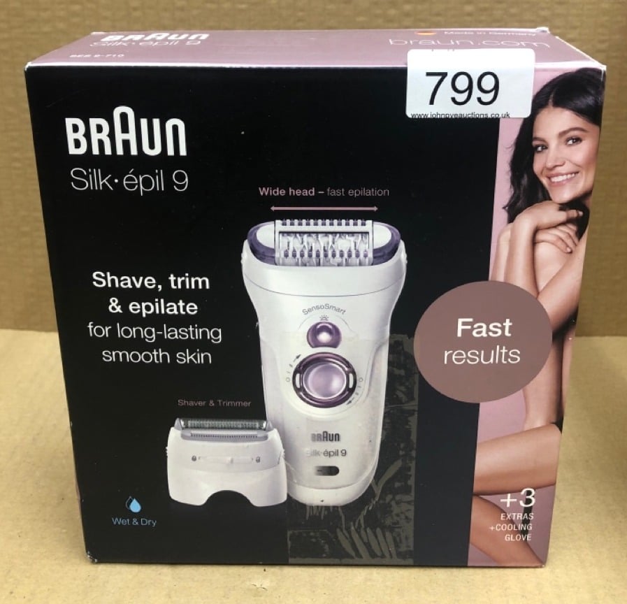 1 X BRAUN SILK-ÉPIL 9 EPILATOR, FOR LONG-LASTING HAIR REMOVAL WITH 40 TWEEZERS, ELECTRIC SHAVER & TRIMMER, COOLING GLOVE, WET & DRY, 100% WATERPROOF, GIFTS FOR WOMEN, 9-710, WHITE, EU PLUG.: LOCATION