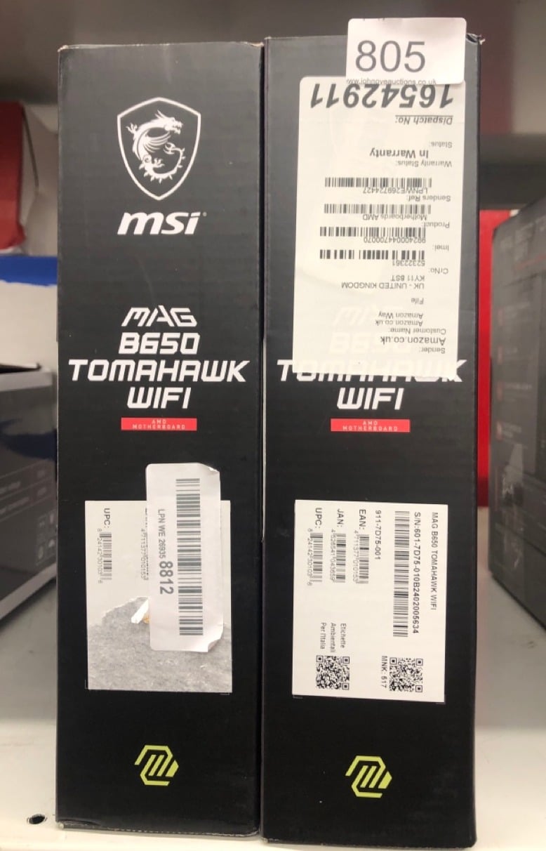 2 X MSI MAG B650 TOMAHAWK WIFI GAMING MOTHERBOARD: LOCATION - BACK RACK