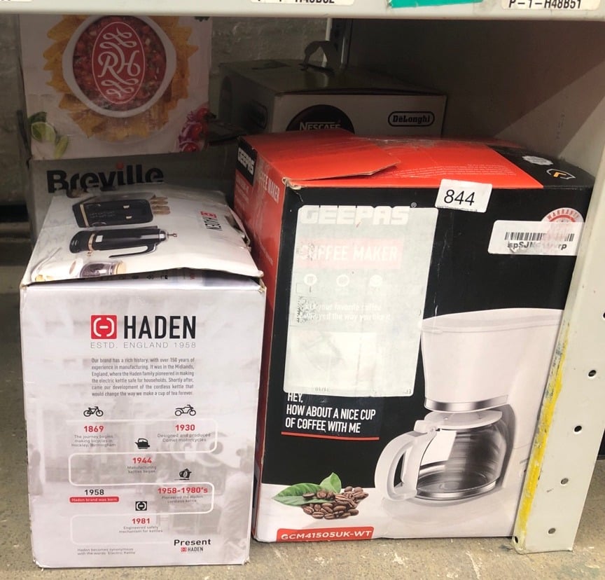 QUANTITY OF KITCHEN & APPLIANCES ITEMS TO INCLUDE HADEN SALCOMBE BLACK KETTLE - 1.7L CORDLESS KETTLE - FAST BOIL 3KW - STAINLESS STEEL KETTLE WITH QUIET OPERATION, AUTO SHUT-OFF, BOIL-DRY PROTECTION,