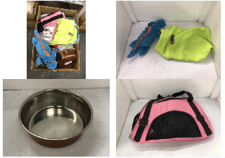 QUANTITY OF PET ITEMS TO INCLUDE BRASS DOG BOWL: LOCATION - FRONT RACK