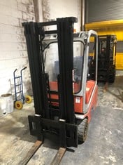 2007 BT Cargo C3E150 3 Wheel Electric Forklift Truck S/N CE305523 1500kg *NB THIS LOT CANNOT BE REMOVED UNTIL WEDNESDAY 11TH DECEMBER 2024