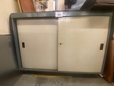 Two Door Sliding Cabinet and Contents Inside