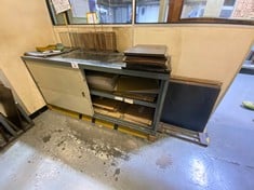 Two Door Sliding Cabinet and Contents Inside Copper & Metal Sheets