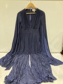 1 X BOX OF PREMIUM DESIGNER APPAREL TO INCLUDE FOREVER UNIQUE AQUA MIDI DRESS WITH DRAPED SKIRT UK 12