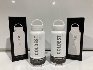 4 X THE COLDEST WATER INSULATED SNOW WHITE PREMIUM 32  OZ  WATER BOTTLE