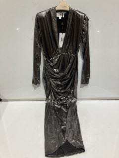 1 X BOX OF PREMIUM DESIGNER APPAREL TO INCLUDE FOREVER UNIQUE SILVER DRESS UK 14