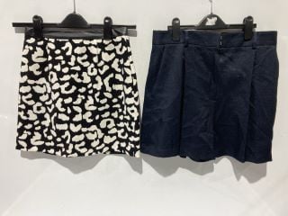 1 X BOX OF MIXED ITEM CLOTHES TO INCLUDE RIVER ISLAND BLACK/WHITE SKIRT SIZE 8